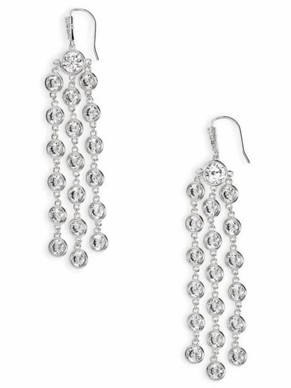 Kendra Scott Daya Silver-Tone Crystal Drop Dangle Earrings